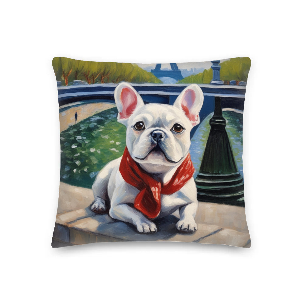 PugMug Custom White French Bulldog Premium Pillow