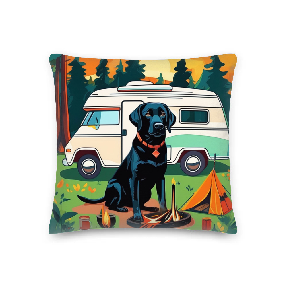PugMug Custom Black Labrador Retriever Premium Pillow