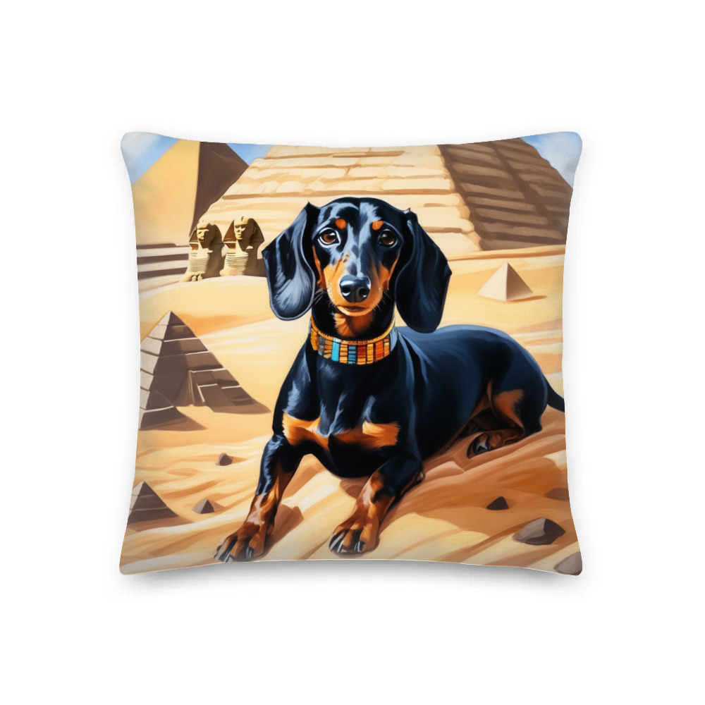 PugMug Custom Black Dachshund Premium Pillow