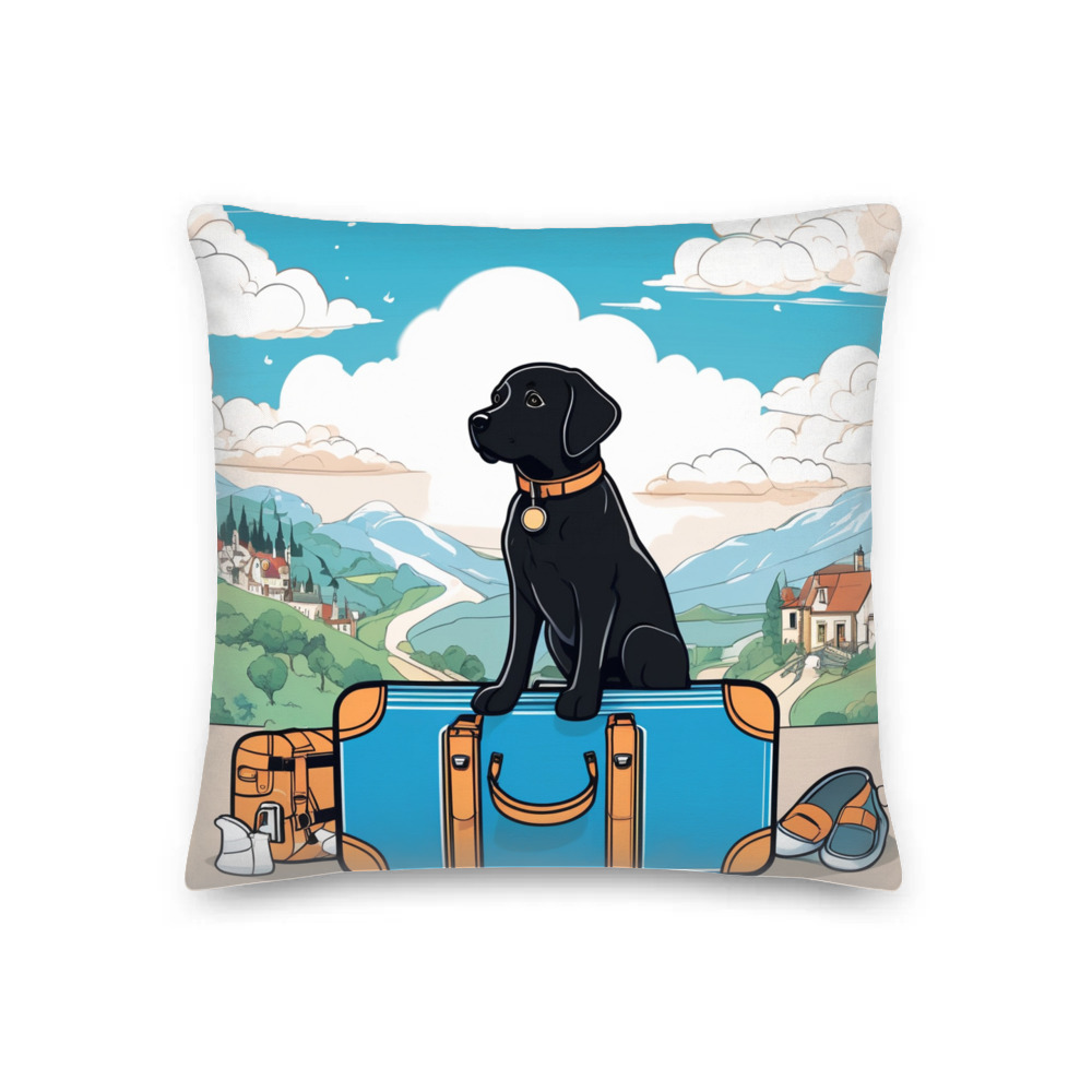 PugMug Custom Black Labrador Retriever Premium Pillow