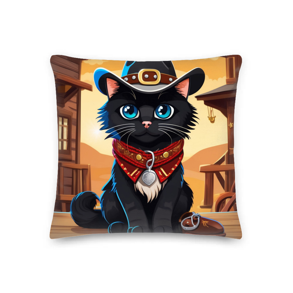 PugMug Custom Black Ragdoll Cat Premium Pillow