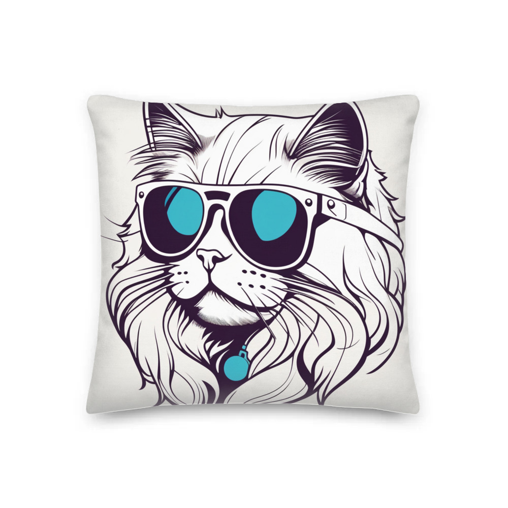 PugMug Custom White Persian Cat Premium Pillow