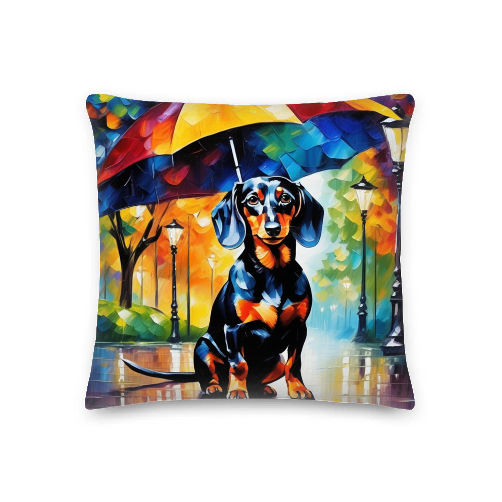 PugMug Custom Black Dachshund Premium Pillow