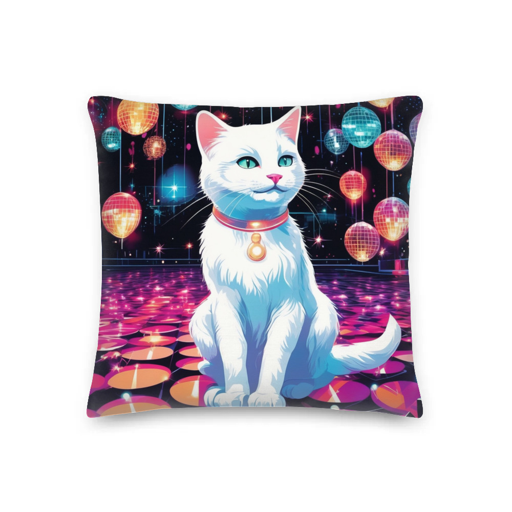 PugMug Custom White Companion Cat Premium Pillow