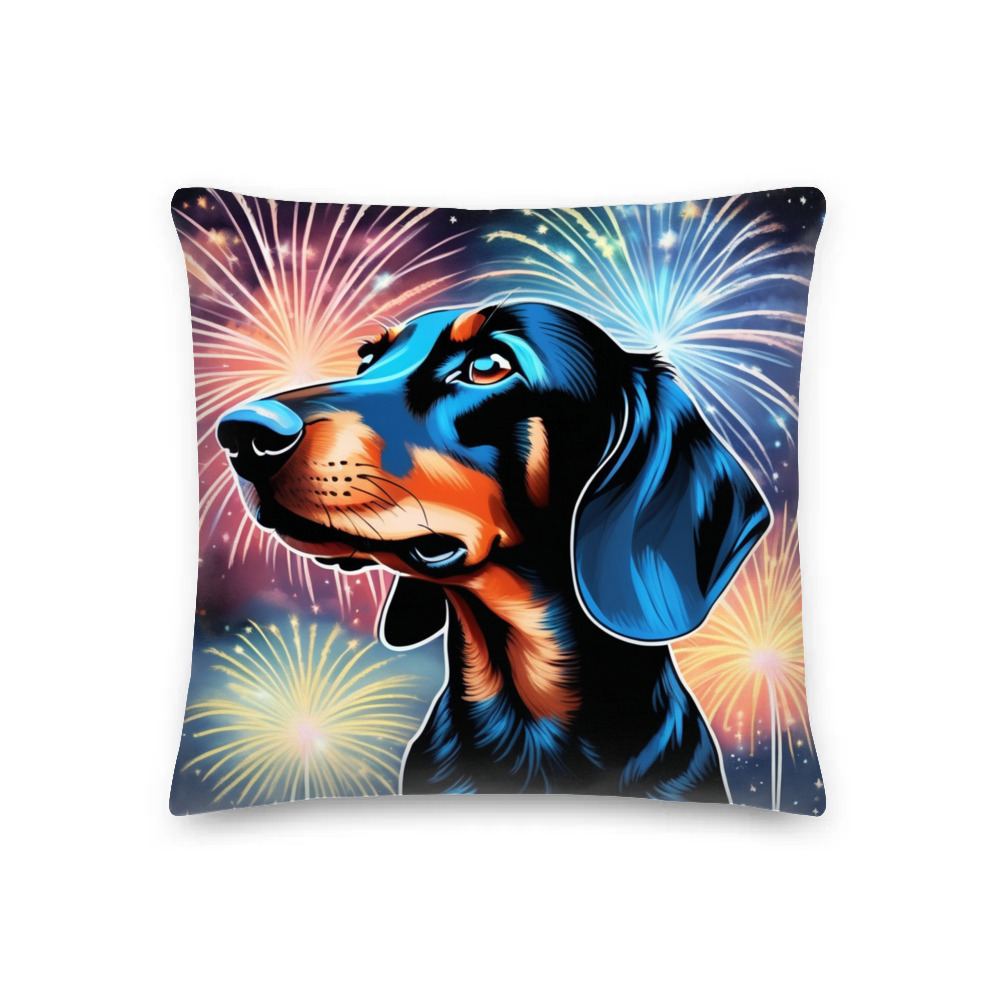 PugMug Custom Black Dachshund Premium Pillow