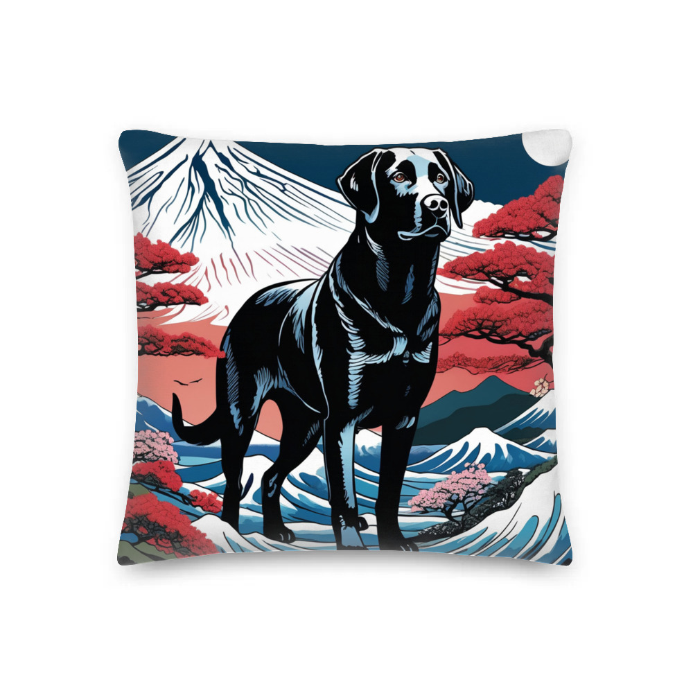 PugMug Custom Black Labrador Retriever Premium Pillow