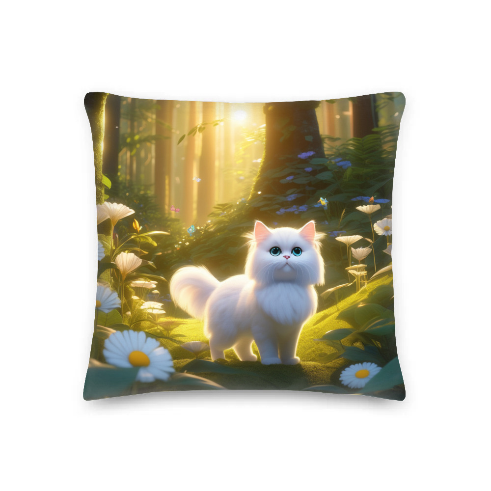 PugMug Custom White Persian Cat Premium Pillow