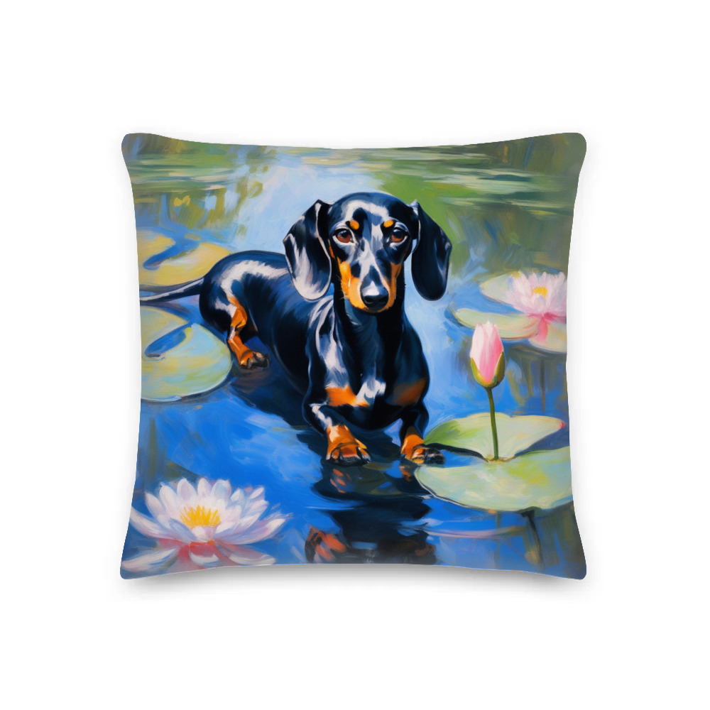 PugMug Custom Black Dachshund Premium Pillow
