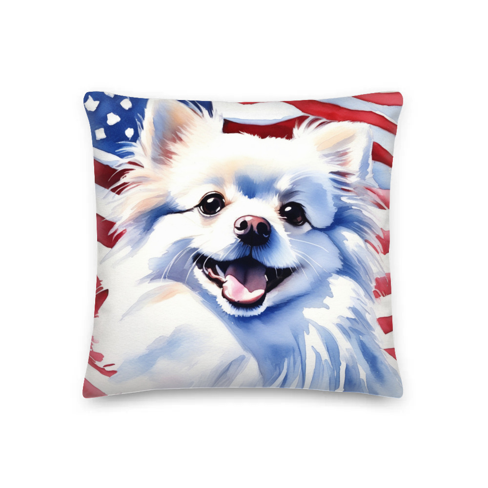 PugMug Custom White Pomeranian Premium Pillow