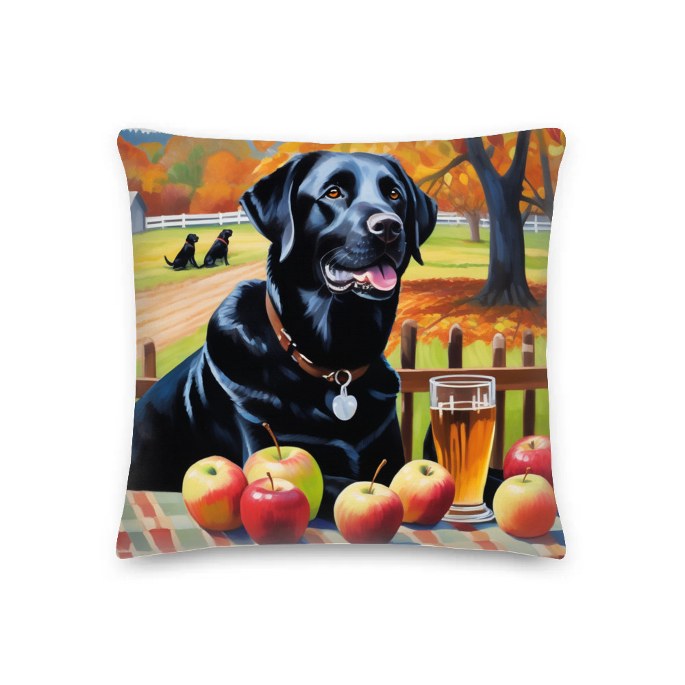 PugMug Custom Black Labrador Retriever Premium Pillow