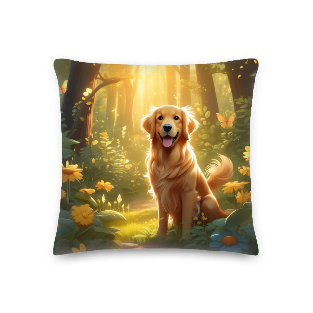 PugMug Custom Golden Retriever Premium Pillow