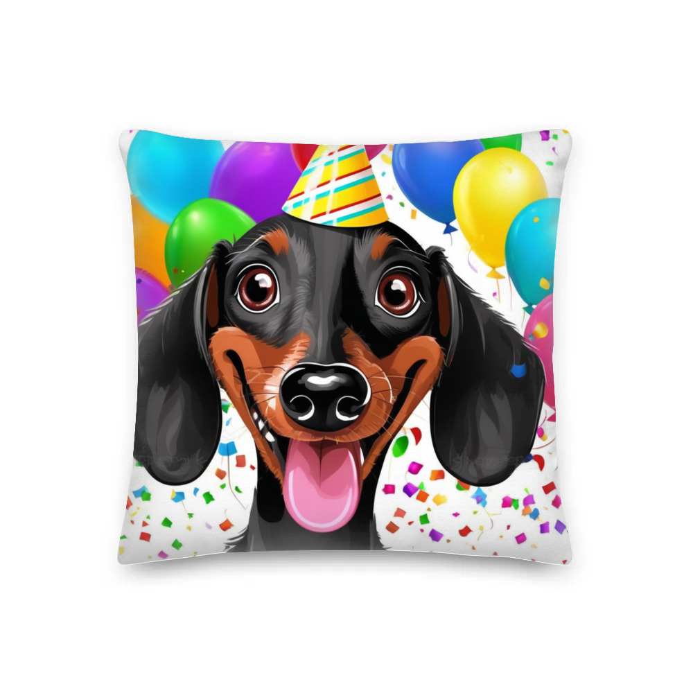 PugMug Custom Black Dachshund Premium Pillow