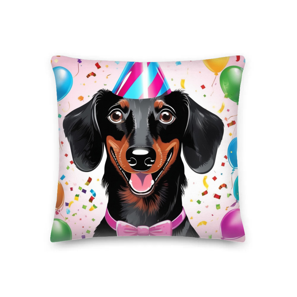 PugMug Custom Black Dachshund Premium Pillow