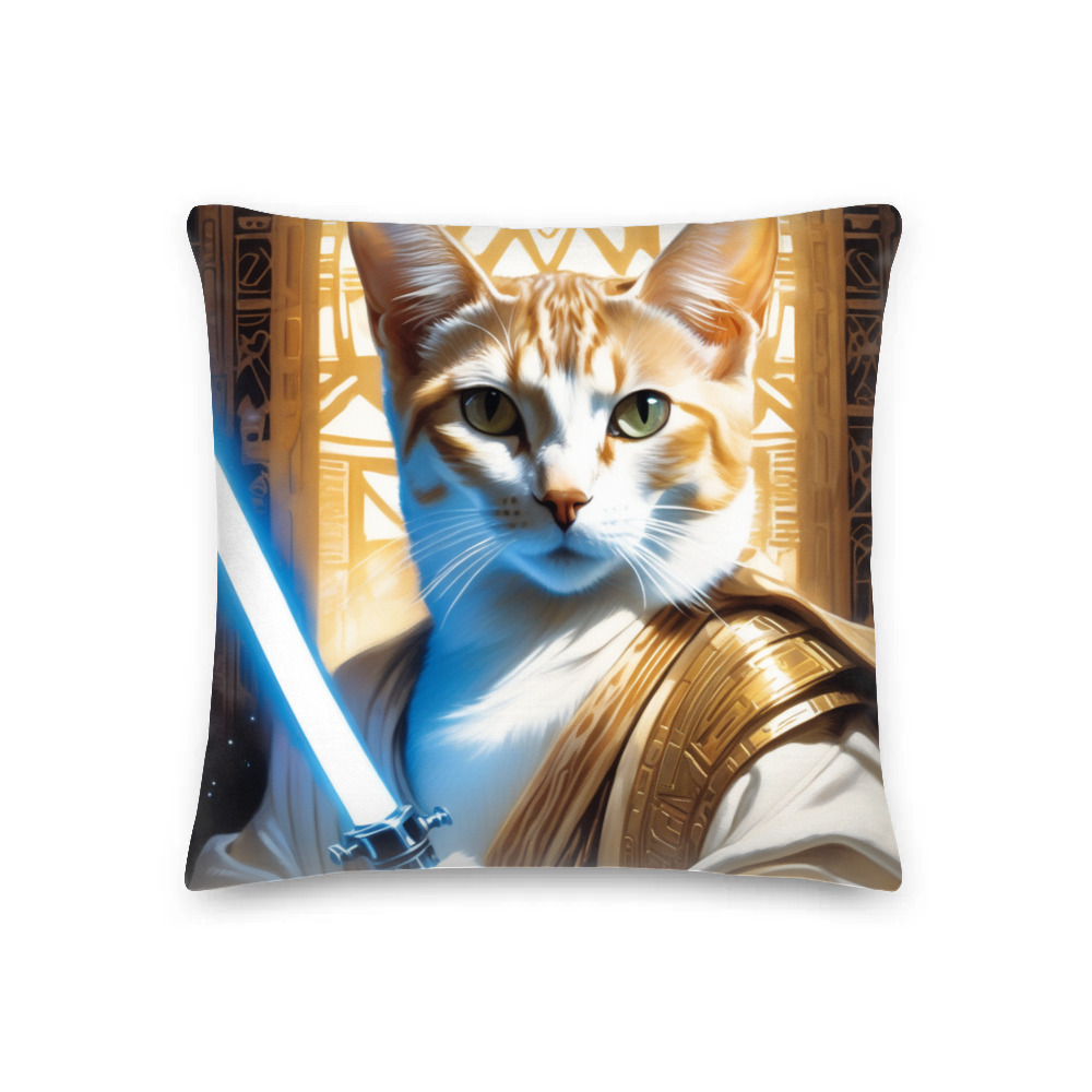 PugMug Custom White Abyssinian Cat Premium Pillow