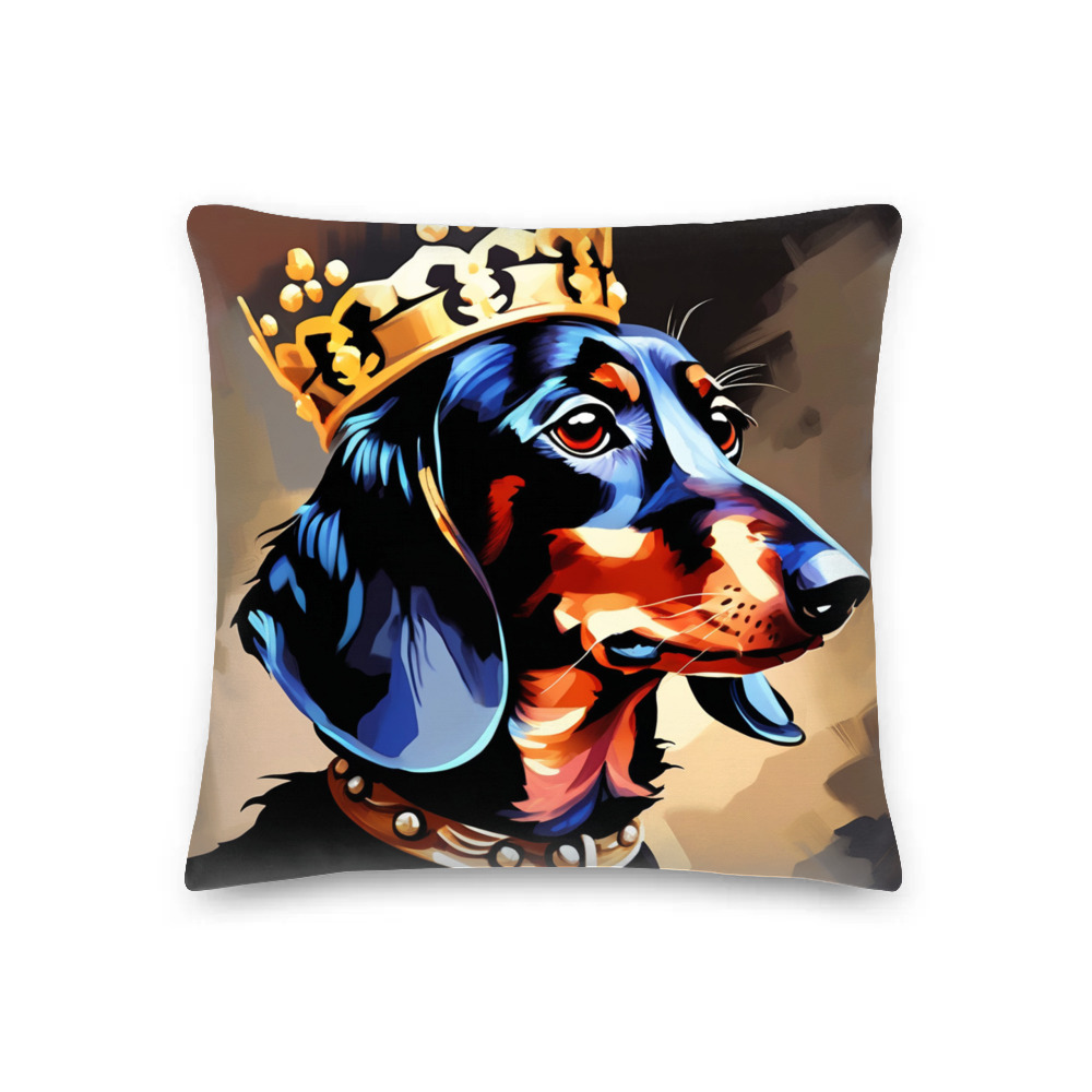 PugMug Custom Black Dachshund Premium Pillow