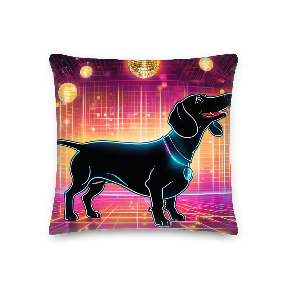 PugMug Custom Black Dachshund Premium Pillow