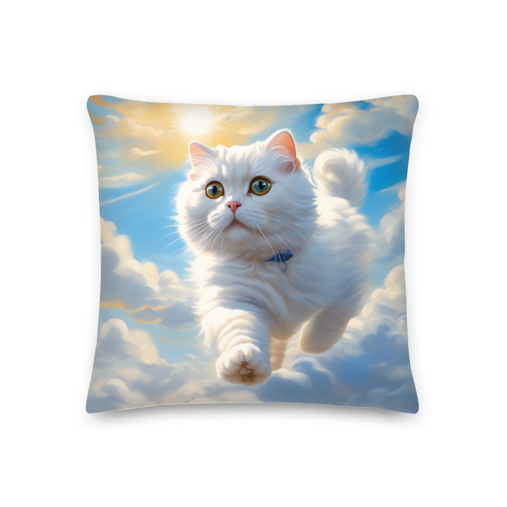 PugMug Custom White Scottish Fold Cat Premium Pillow