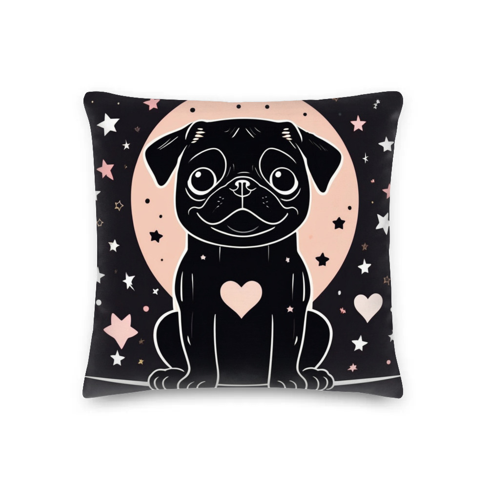 PugMug Custom Black Pug Premium Pillow
