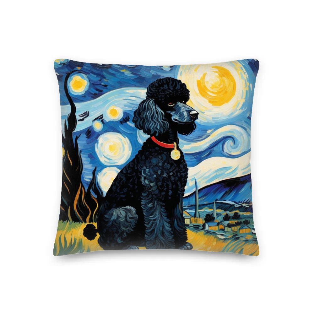 PugMug Custom Black Poodle Premium Pillow
