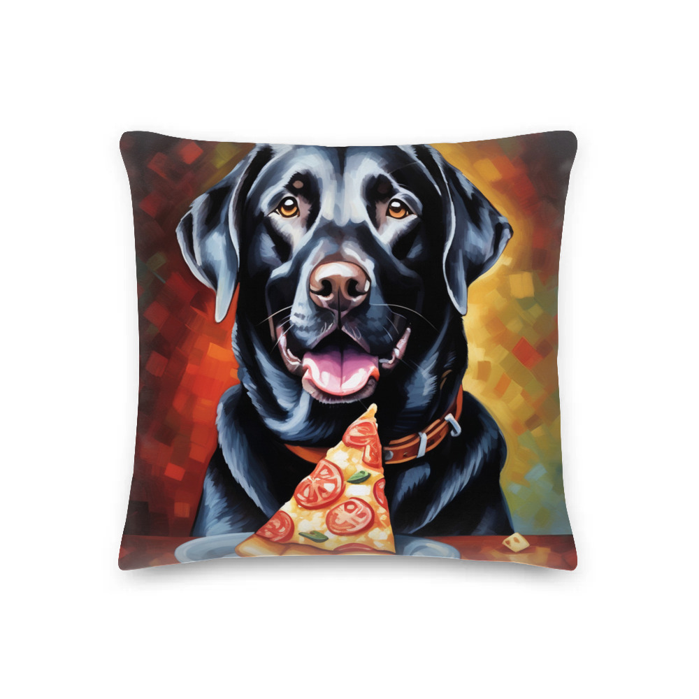 PugMug Custom Black Labrador Retriever Premium Pillow