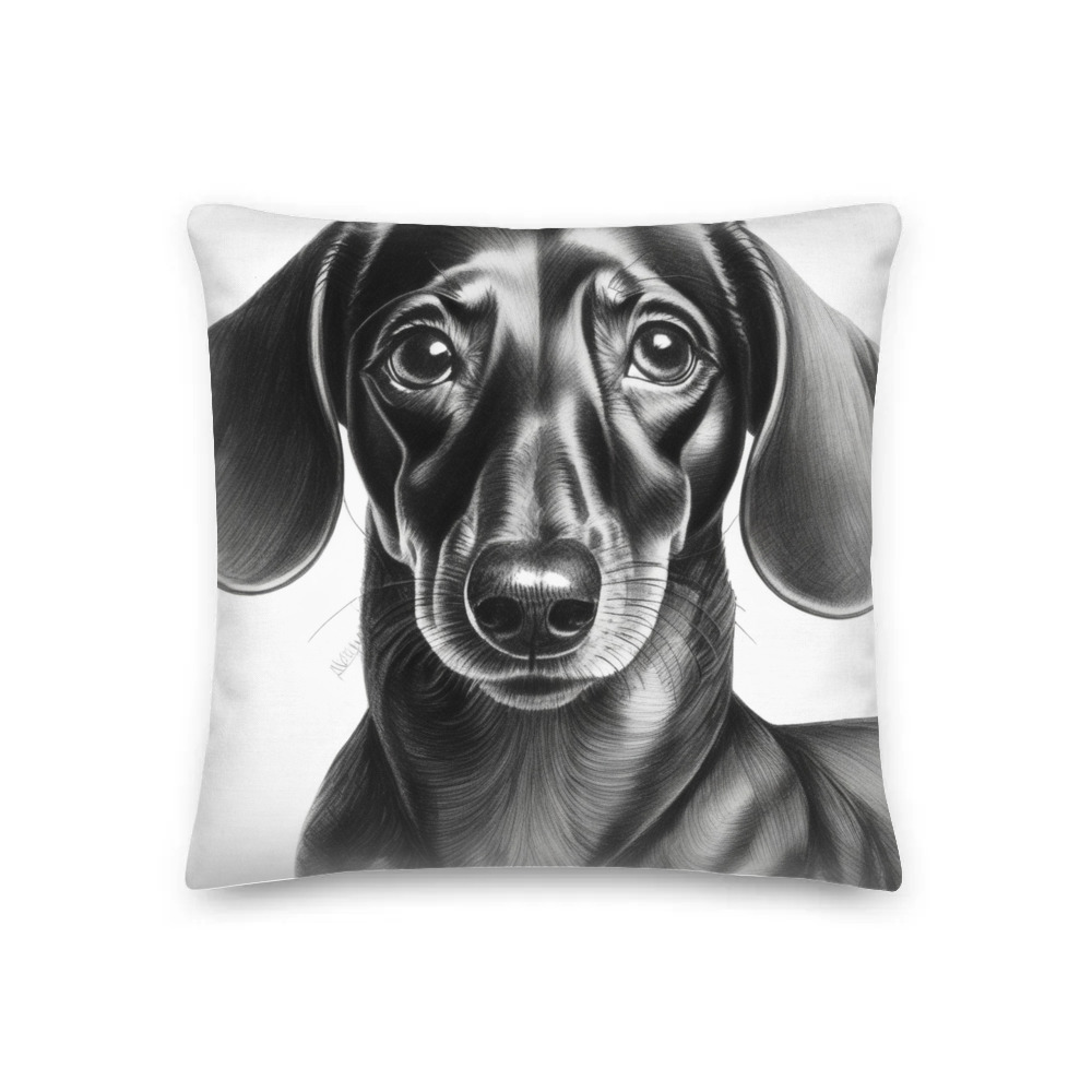 PugMug Custom Black Dachshund Premium Pillow