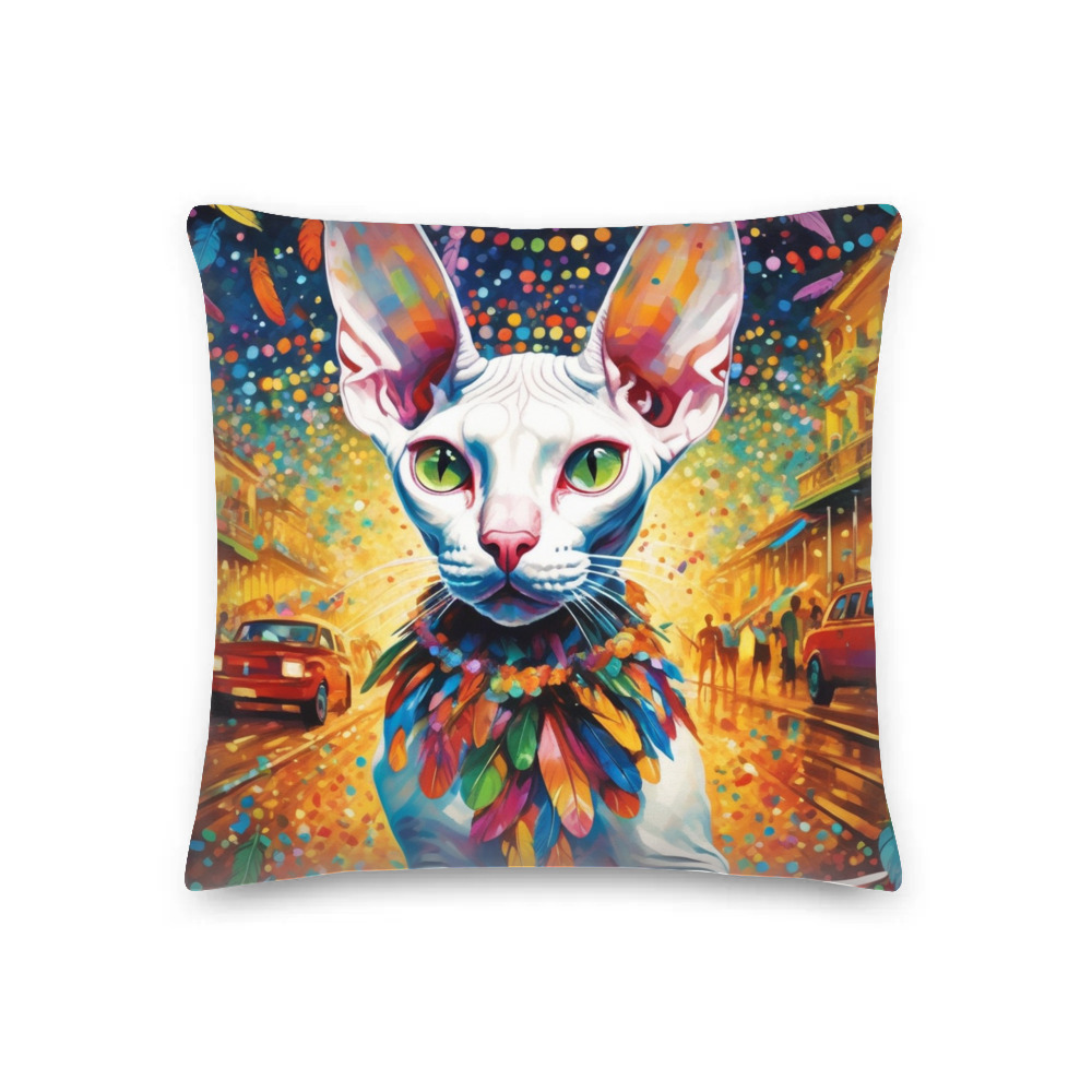 PugMug Custom White Sphynx Cat Premium Pillow