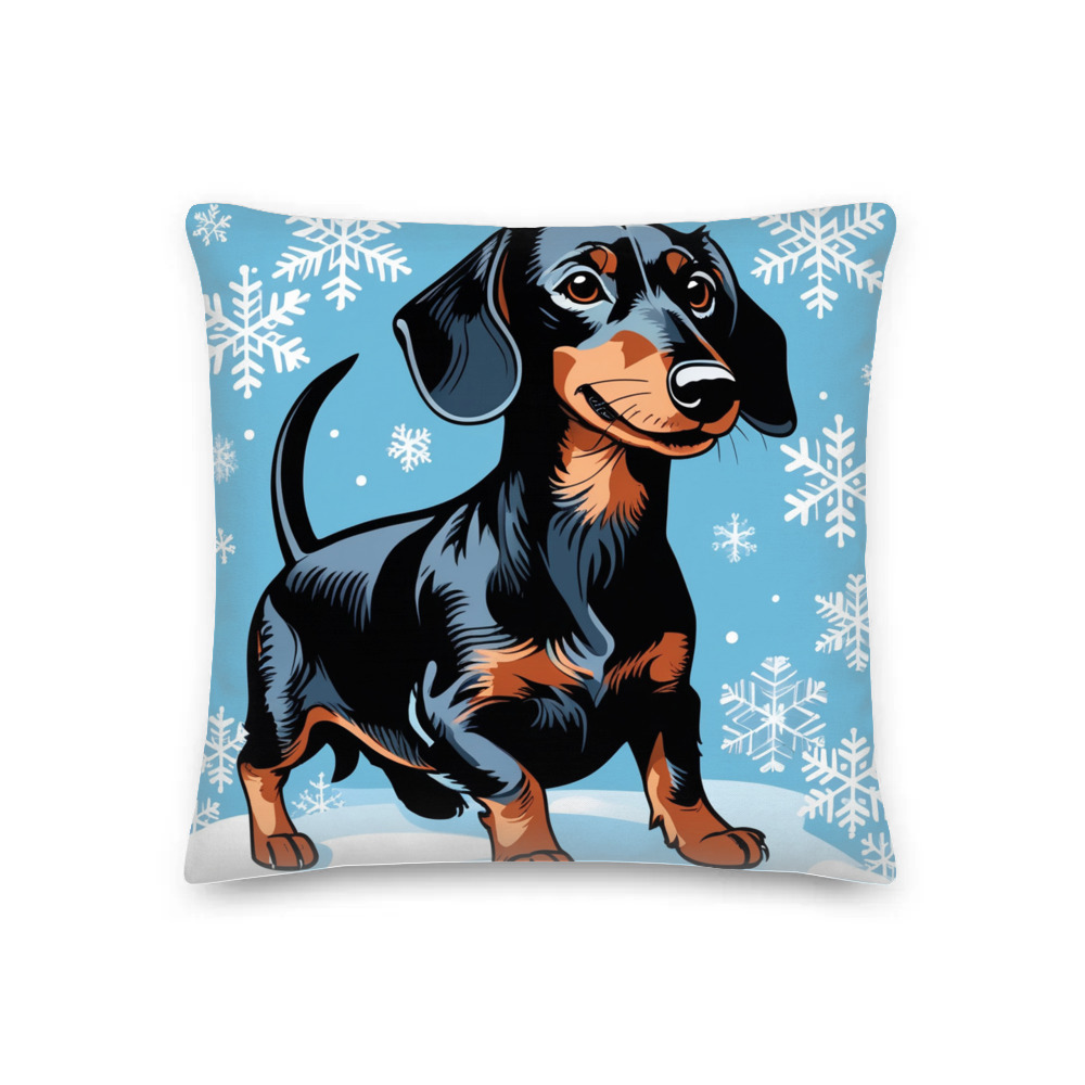 PugMug Custom Black Dachshund Premium Pillow