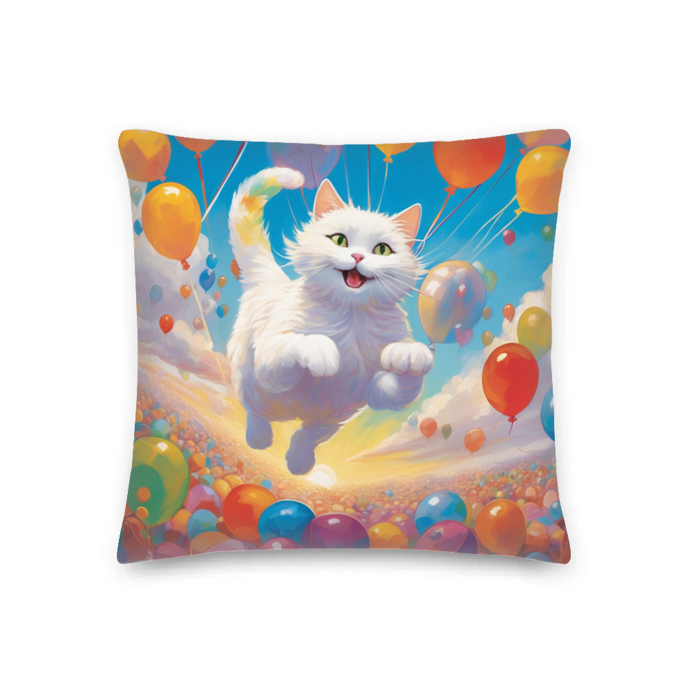 PugMug Custom White Companion Cat Premium Pillow