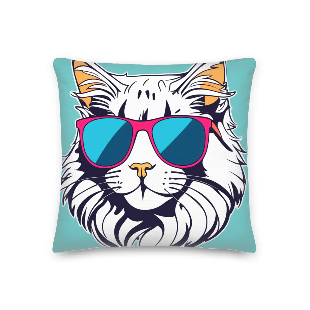 PugMug Custom White Maine Coon Cat Premium Pillow
