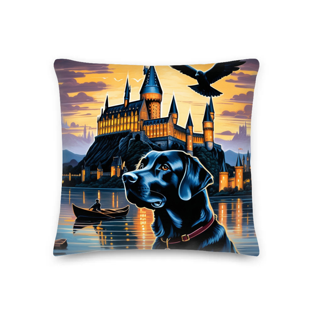 PugMug Custom Black Labrador Retriever Premium Pillow