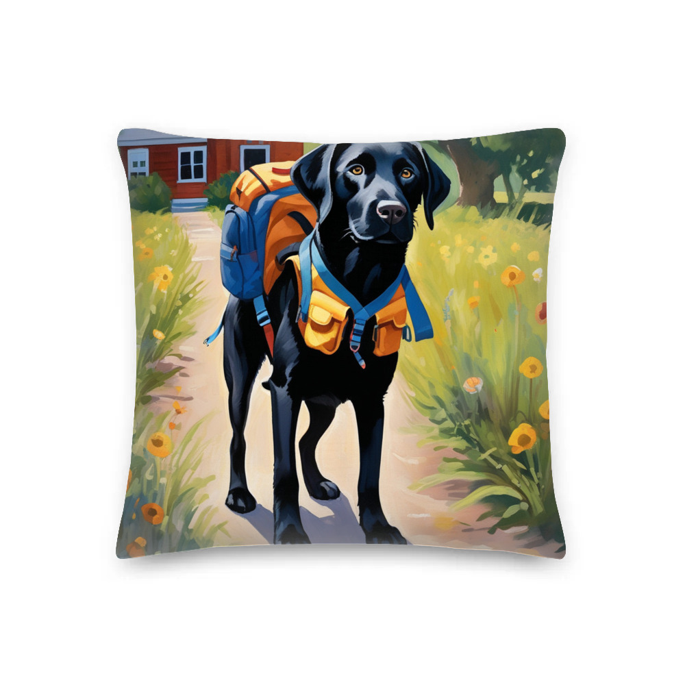 PugMug Custom Black Labrador Retriever Premium Pillow