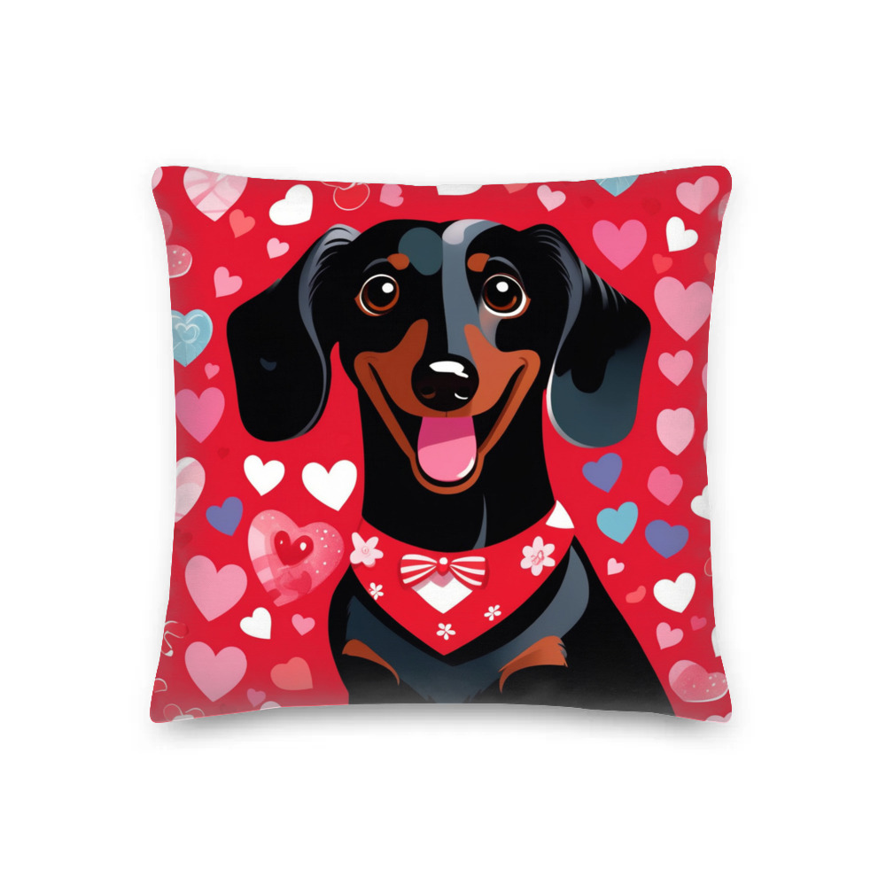 PugMug Custom Black Dachshund Premium Pillow