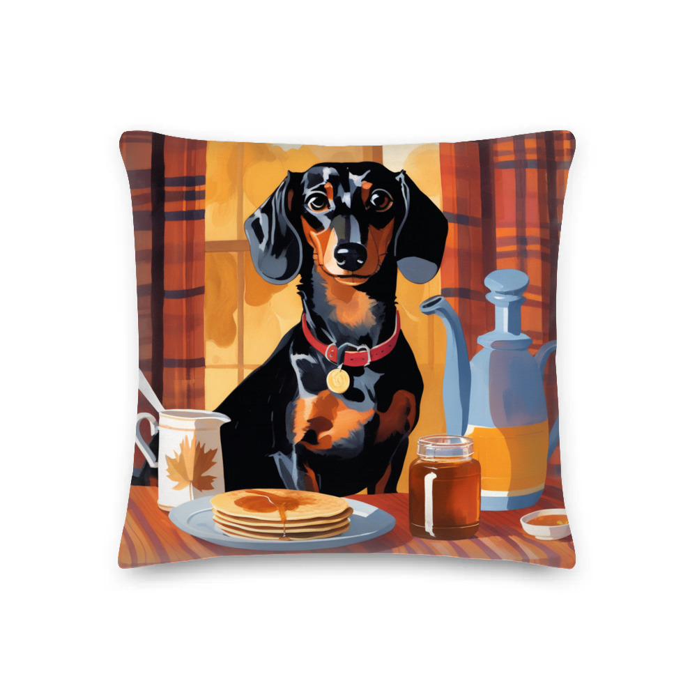 PugMug Custom Black Dachshund Premium Pillow