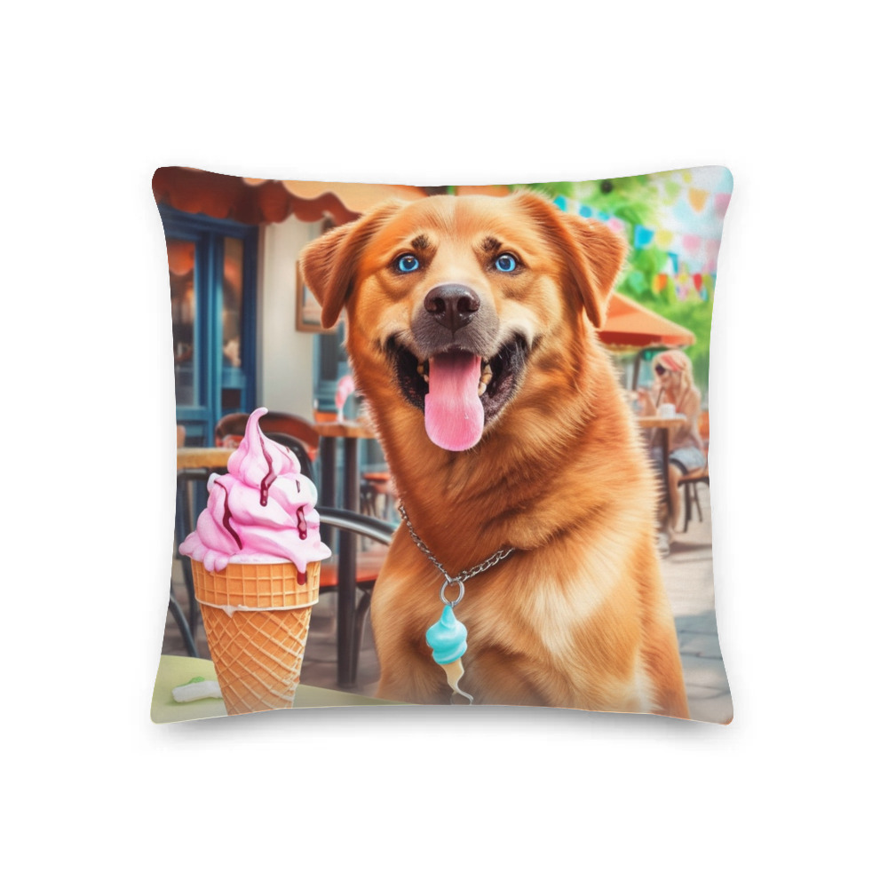 PugMug Custom Blue Premium Pillow