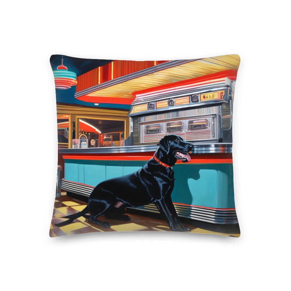 PugMug Custom Black Labrador Retriever Premium Pillow