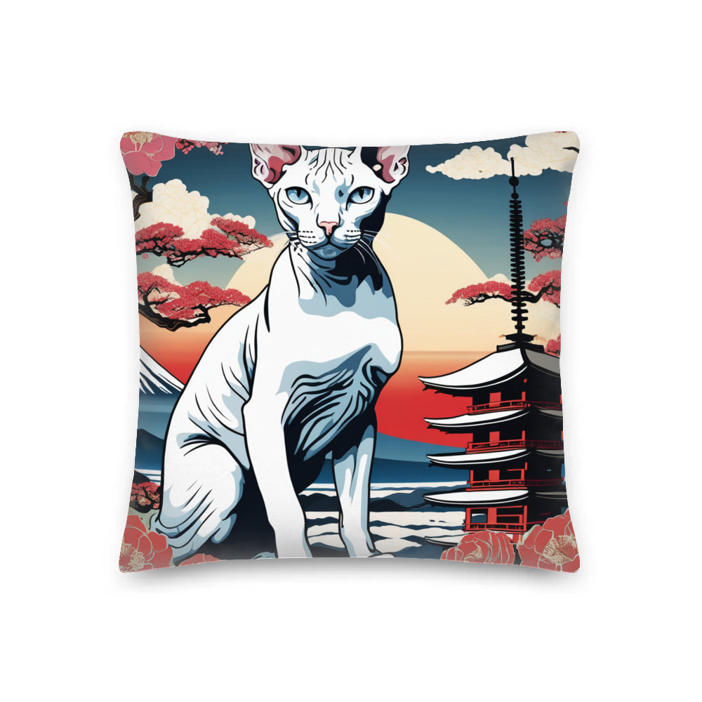 PugMug Custom White Sphynx Cat Premium Pillow