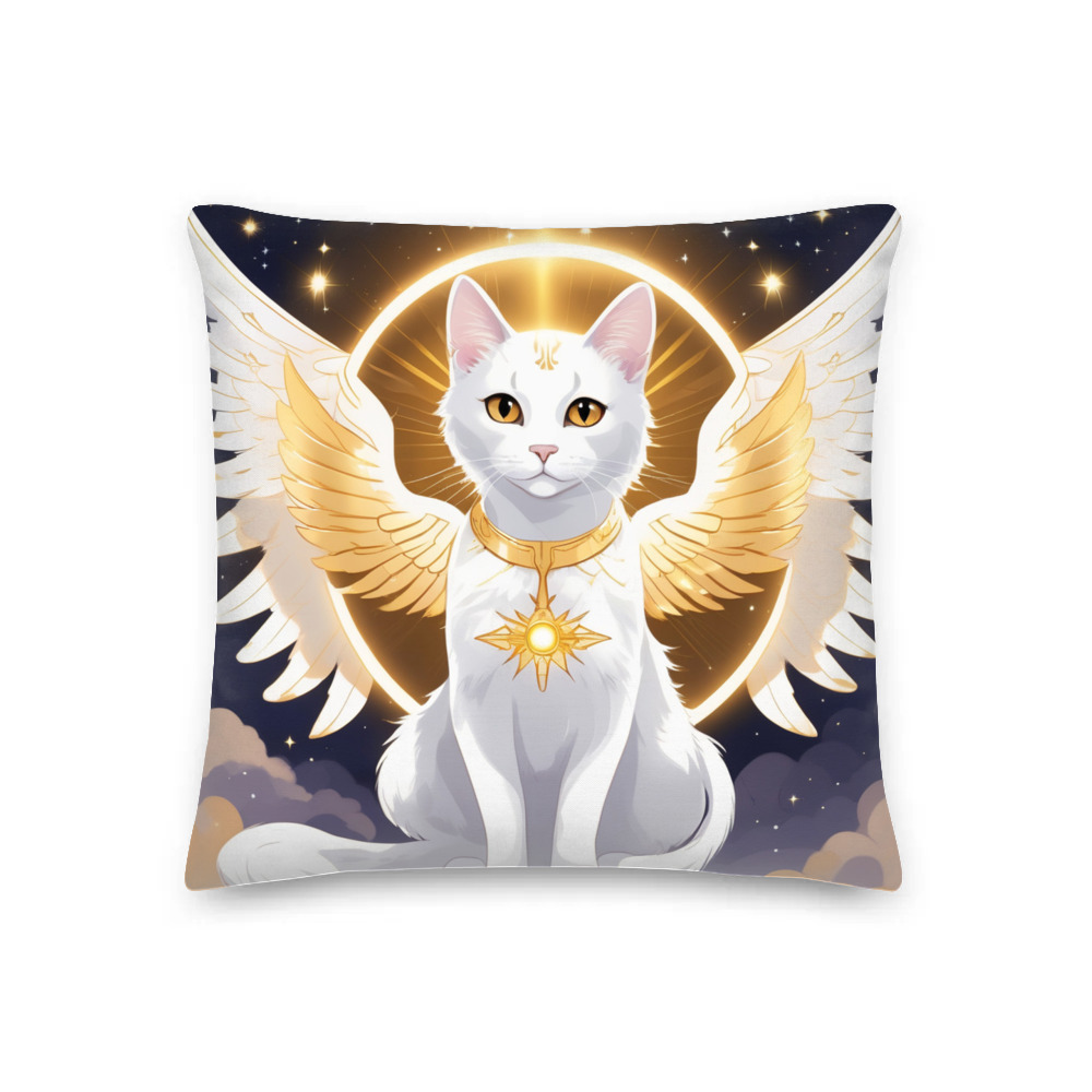 PugMug Custom White Companion Cat Premium Pillow