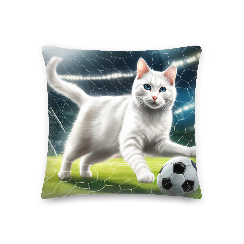 PugMug Custom White Companion Cat Premium Pillow