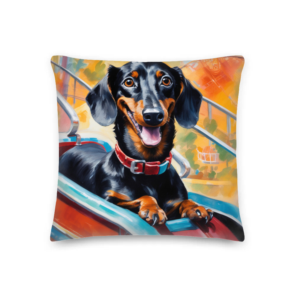 PugMug Custom Black Dachshund Premium Pillow