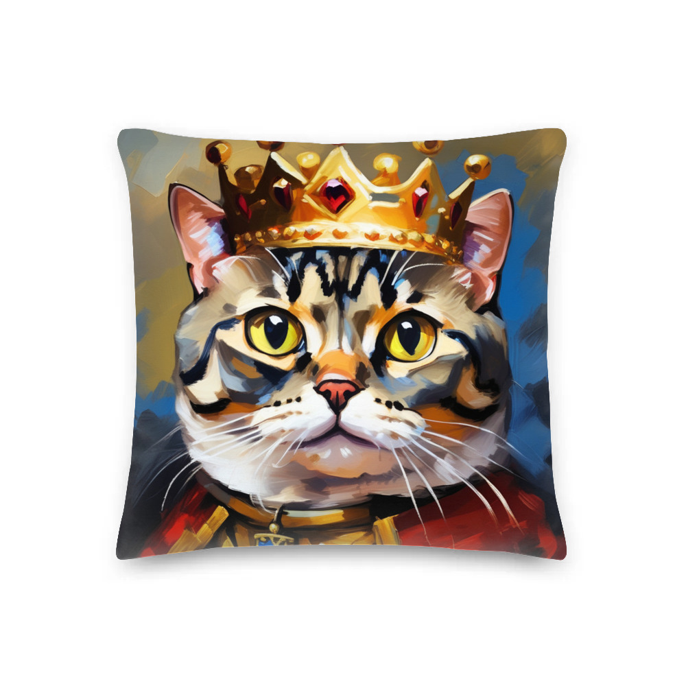 PugMug Custom Tabby Scottish Fold Cat Premium Pillow