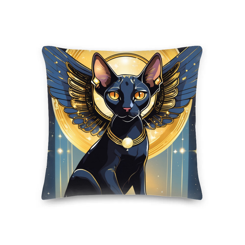 PugMug Custom Black Sphynx Cat Premium Pillow