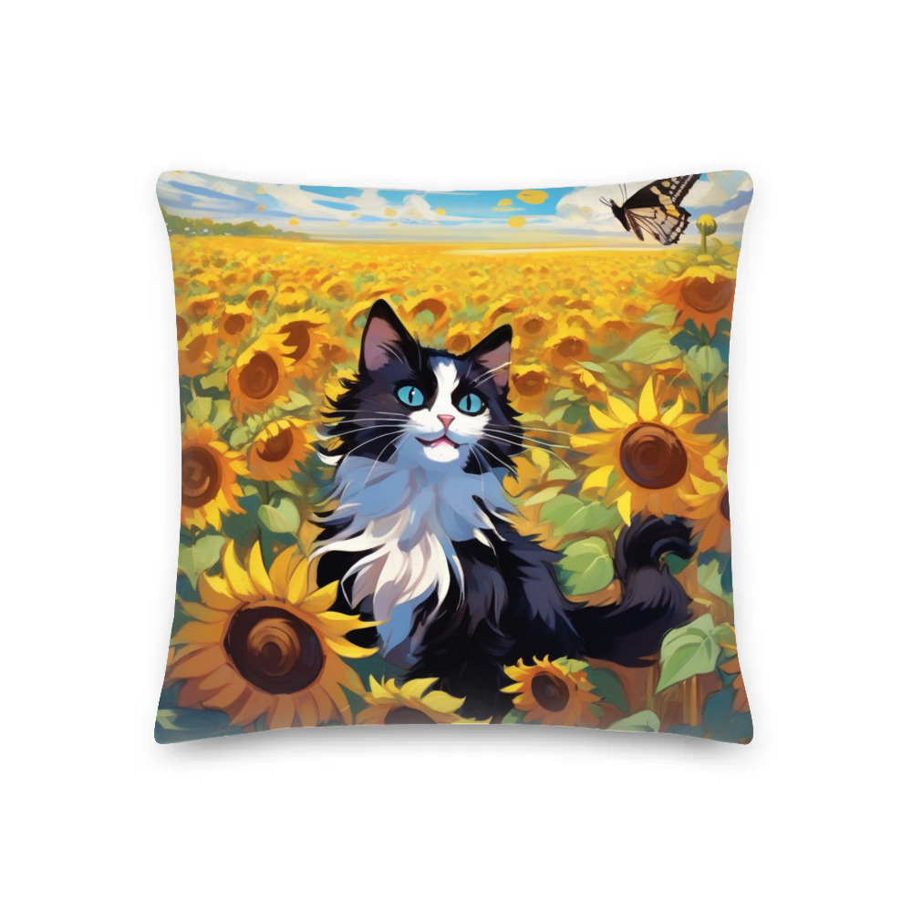 PugMug Custom Black Ragdoll Cat Premium Pillow