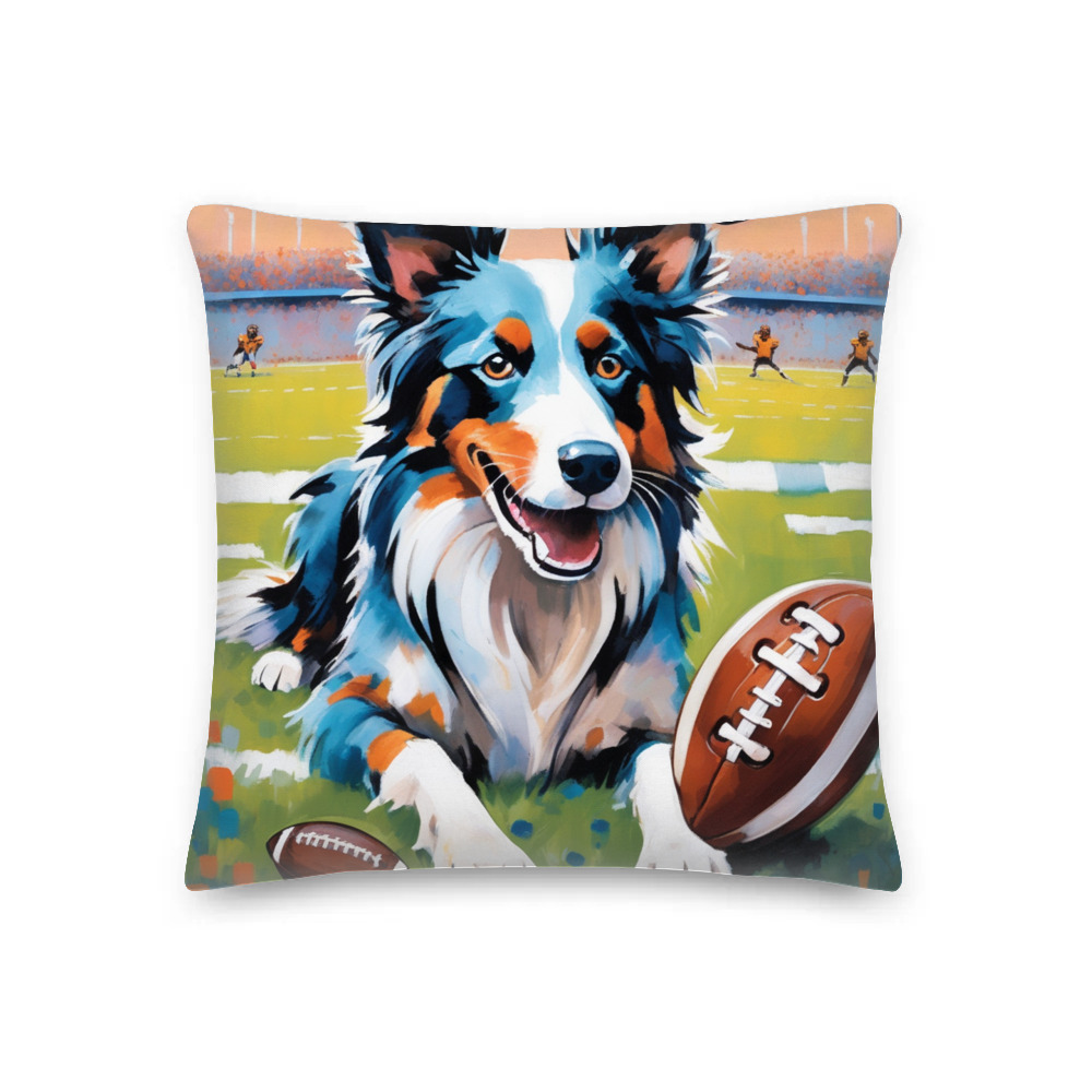 PugMug Custom Blue Merle Border Collie Premium Pillow