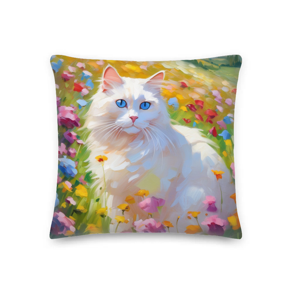 PugMug Custom White Ragdoll Cat Premium Pillow