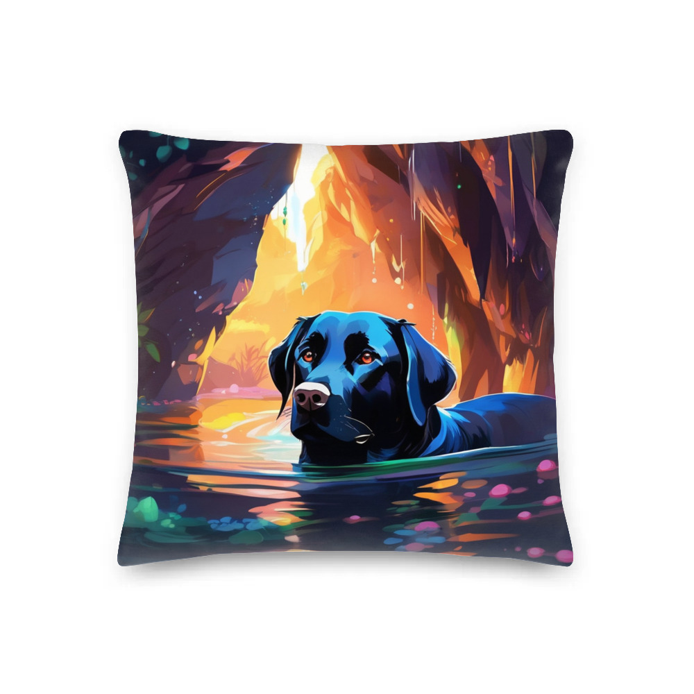PugMug Custom Black Labrador Retriever Premium Pillow