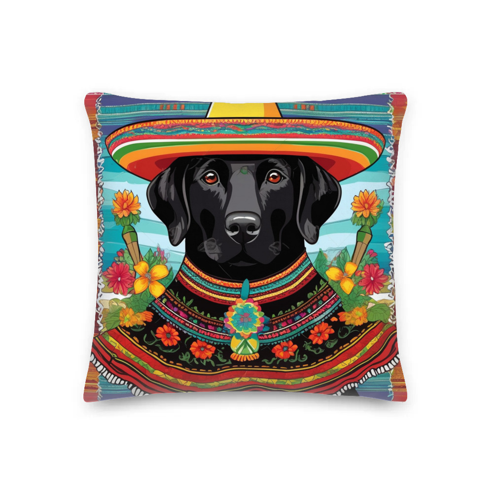 PugMug Custom Black Labrador Retriever Premium Pillow