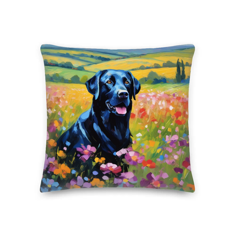PugMug Custom Black Labrador Retriever Premium Pillow