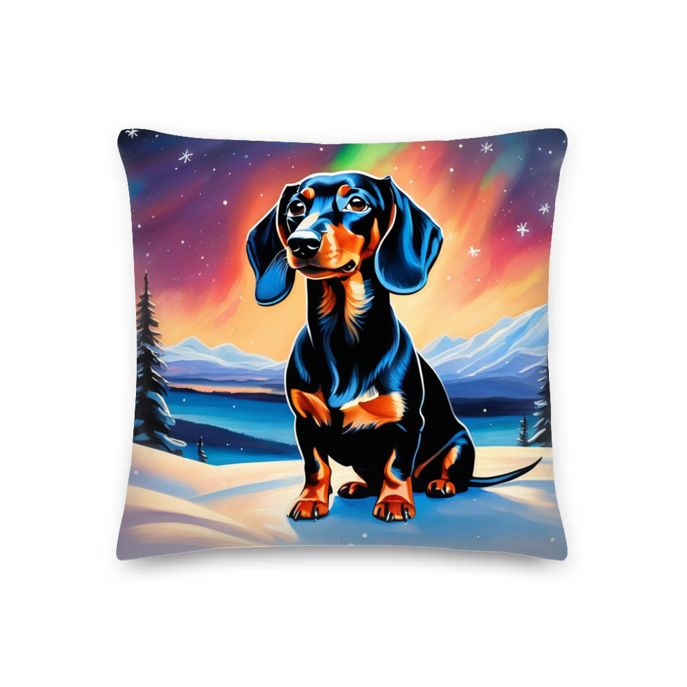 PugMug Custom Black Dachshund Premium Pillow