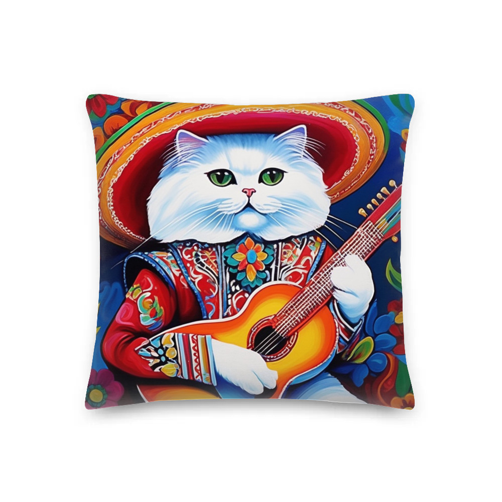 PugMug Custom White Persian Cat Premium Pillow