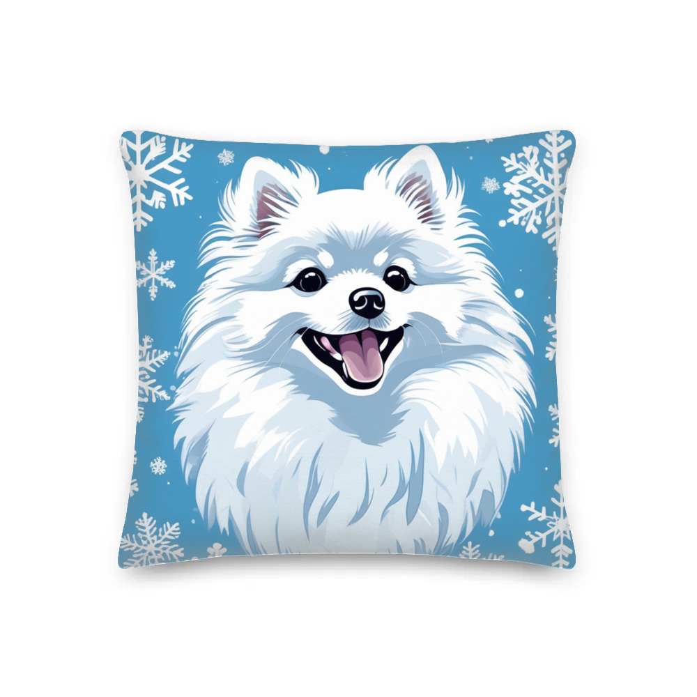 PugMug Custom White Pomeranian Premium Pillow